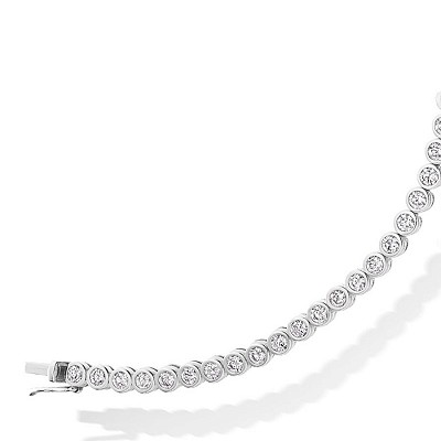 White Gold Round Brilliant Cut Diamond Bracelet