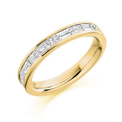 Princess & Baguette Cut Diamond Half Eternity Ring