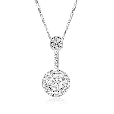 Round Brilliant Cut Diamond Drop Necklace